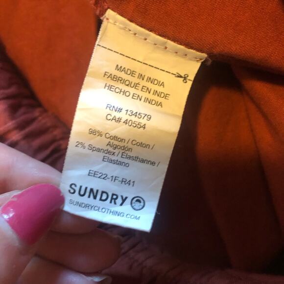 Evereve Sundry Sunday Skirt Bungee Drawstring Terracotta Rust Orange Size Medium - Picture 10 of 12